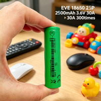 Batterie lithium-ion cylindrique 3,6 V 18650 2500 mAh, batterie rechargeable 18650 25P pour fauteuil roulant électrique