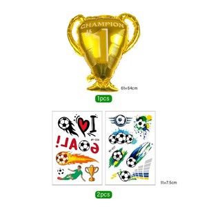 Set di Palloncini in Foil a Tema Calcio con Trofeo del Campione, Decorazioni per Feste di <span class=keywords><strong>Compleanno</strong></span> e Eventi per Tifosi della Coppa del Mondo - Product Image 5