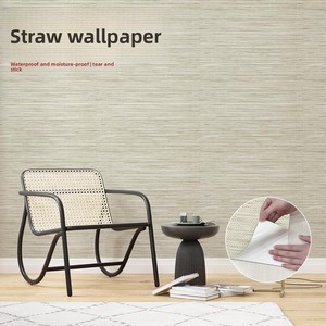 Papier peint auto-adhésif personnalisé à rayures et carreaux texturé lin pour murs d'accentuation de cuisine, salle de sport, salon - Décoller et coller - Product Image 4