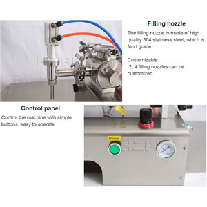 Machine de remplissage semi-automatique HZPK à tête unique pour liquides, bouteilles en plastique, cosmétiques, détergents, crèmes, miel, pâtes, pots en verre avec mélangeur - Product Image 4