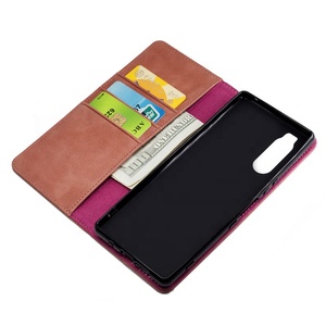 Hot bán chính hãng da lật bìa da với Wallet chủ thẻ điện thoại trường hợp đối với Sony <span class=keywords><strong>Xperia</strong></span> 5 <span class=keywords><strong>Mobile</strong></span> Cover quay lại trường hợp - Product Image 6