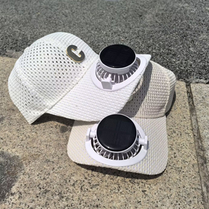 New Solar-<b>Powered</b> Fan Cap Summer Extended Brim <b>Mesh</b> Breathable Sun Protection Custom Baseball Cap - Product Image 5