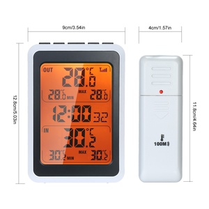 Termómetro Inalámbrico de Plástico para Escritorio, Pared o Exterior, Reloj LCD, Funciona con Baterí<span class=keywords><strong>a</strong></span>, Registros Máximos/Minimos, Estación Meteorológica para Interiores/Exteriores - Product Image 1