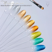 VINIMAY Paleta de 9 Colores Metálicos para Arte de Uñas Diseños en Gel para Salón Esmalte en Gel de Transferencia Gel de Relieve Kit de Pintura de Uñas para Mezclar y Combinar