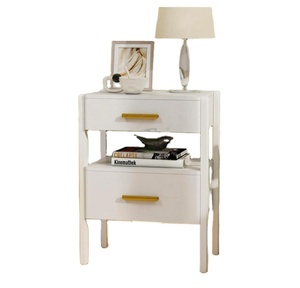 <span class=keywords><strong>Table</strong></span> <span class=keywords><strong>de</strong></span> <span class=keywords><strong>chevet</strong></span> moderne blanche avec deux tiroirs et étagère ouverte, poignée dorée, <span class=keywords><strong>table</strong></span> <span class=keywords><strong>de</strong></span> nuit <span class=keywords><strong>de</strong></span> rangement avec lumière à détecteur <span class=keywords><strong>de</strong></span> mouvement - Product Image 1