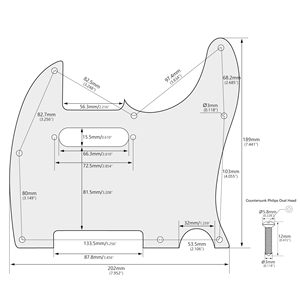 Plaque de protection (pickguard) 8 trous pour guitare électrique TL style moderne USA/Mexique, modèle très vendu - Product Image 2