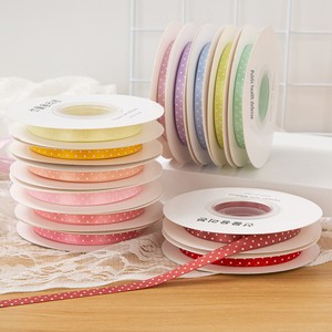 Cinta de Grosgrain de una Cara, 100% Poliéster, con Puntos Rosas y Negros, 1 cm de Ancho, para Decoración, Envoltura de Regalos, Manualidades y Peinados, Venta al Por Mayor - Product Image 4