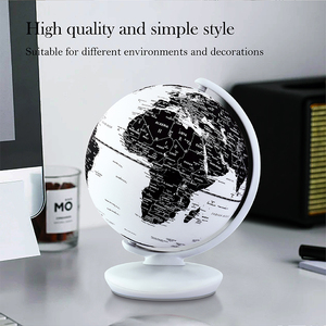 क्रोम मेटल बेस के साथ ग्लोब्स ब्लैक एंड व्हाइट वर्ल्ड वर्ल्ड ने होम ऑफिस के लिए पृथ्वी के ग्लोब्स को रोशन किया - Product Image 2