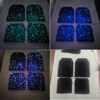 Tapis de sol LED en plastique étanche IP65 avec éclairage étoilé pour voiture, 4 tapis, 12V DC, RGBW, changement de couleur, télécommande via application
