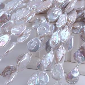 Pulsera de Perlas Blancas Barrocas de Agua Dulce Naturales de Zhuji, de 14-16 mm, para DIY, Semiterminadas, en Forma de Patata, Perlas Sueltas en Forma de Baño - Product Image 2