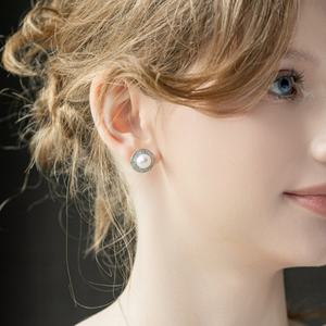 Unique Vintage Teardrop gros pur <span class=keywords><strong>arbre</strong></span> authentique <span class=keywords><strong>fleur</strong></span> haute Non perle cluster boucles d'oreilles - Product Image 1