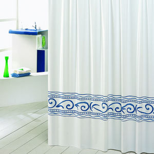 Cortina de Ducha de Vinilo de 240x200 cm con Diseño de Patrón Azul para Baño - Product Image 1