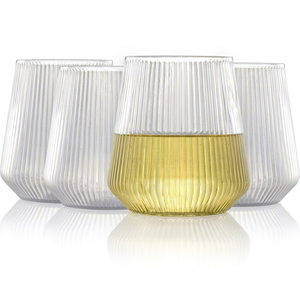 Factory Hot Selling Disposable <b>Plastic</b> Wine Cups Creative Striped Egg Cups Stemless Whiskey <b>Glasses</b> Red Wine for <b>Party</b> - Product Image 1