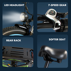 Bici Elettrica da Neve e Sterrato con Pneumatici Fat da 26*4.0'', Doppio Motore, Freno Idraulico, 60V 25Ah, 45MPH di Picco, 5000W, Magazzino UE - Product Image 6