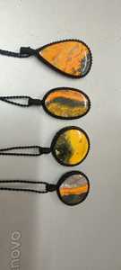 Supar Natural hermosa macramé mezcla piedra lunar piedra preciosa colgante malaquita Bumble Bee Pietersite colgante de macramé de buena calidad - Product Image 4