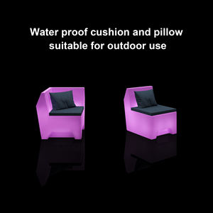 أثاث للنوادي الليلية والحانات بالجملة، إضاءة مع تحكم عن بعد لتغيير الألوان، وسائد ناعمة ووسائد قطنية، طقم أريكة بإضاءة LED RGB للحانات - Product Image 4