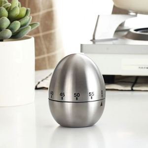 Creative Kitchen <strong>Mechanical</strong> <strong>Timer</strong> Stainless Steel <strong>Egg</strong>-Type <strong>Timer</strong> 60 Minutes Student Timing Baking Cooking Reminder - Product Image 6