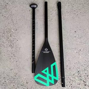 Pagaie de surf <span class=keywords><strong>SUP</strong></span> portable en alliage d'aluminium détachable à trois sections à tête unique Double rainure Anti-rotation - Product Image 4