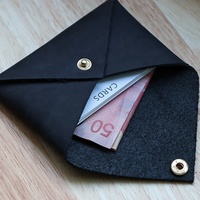Casing Dompet Koin Bisnis Kulit Kuda Gila, Pemegang Kartu Amplop Logo Kustom Dompet Koin Kredit Bisnis Kulit Kuda Gila