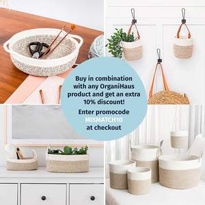 Bijoux en corde de coton 100% naturel, cordon à distance, pour bureau, décoration de maison, peu profondes, paniers ronds tissés, de petite taille - Product Image 5