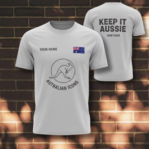 T-shirt personalizzata per il Giorno dell'Australia con icona canguro e barbecue, regalo per il 26 gennaio - Product Image 1
