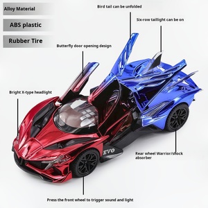 KMM KM32122 Modèle de voiture de sport Apollo EVO à l'échelle 1:32 en métal moulé sous pression, avec fonction de recul, portes ouvrables, son et lumière, pour enfants, pile bouton 1.5V - Product Image 3