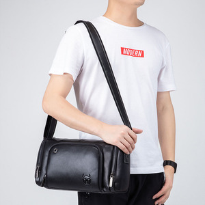 BULLCAPTAIN Men's Cowhide <b>Leather</b> Messenger Bags Laptop <b>Briefcase</b> Satchel Crossbody Bag Men Business Travel Casual Shoulder Bag - Product Image 5