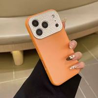 Coque de protection de luxe antichoc pour iPhone 17 Pro avec strass et paillettes, couleur bonbon givrée
