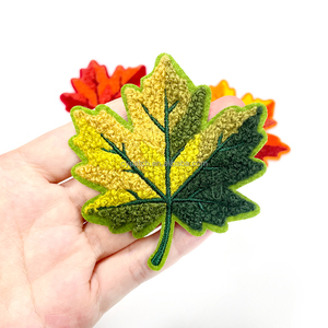 Toppa in ciniglia a forma di foglia d'acero, ricamo autunnale, distintivo con foglie colorate, applicazione termoadesiva per giacche, cappelli, decorazioni fai da te per abbigliamento - Product Image 6