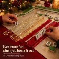 Wellenförmige Mahjong-Ständer aus Acryl mit Roségold-Folienflocken und Dreifach-Magnetdrücker, 4er-Set, 20 Zoll, amerikanisches Mahjong-Zubehör