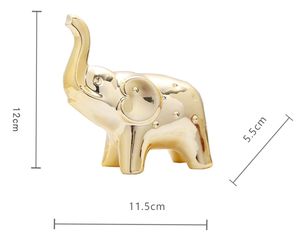 Ornamenti artigianali in oro statuetta di piccoli animali graziosi placcatura in ceramica elefante casa ufficio arredamento tavolo da salotto - Product Image 5