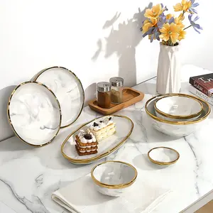 Tivray Luxury Bulk Gold Phnom Penh Charger Plates Tableware Wedding And Party Decoration Dinnerware Creative Plate Combination