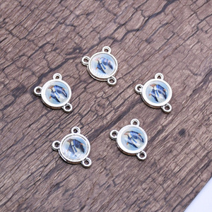 Perle de chapelet ronde en alliage, 1,8x1,4 cm, trois trous pour la fabrication de colliers - Product Image 5