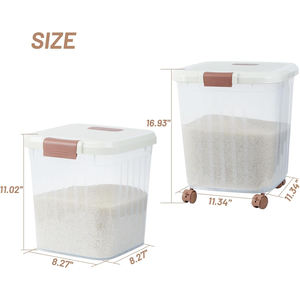 ถังเก็บข้าว5/10/15/25กก. ภาชนะบรรจุธัญพืชใส่อาหารกันความชื้นพร้อมฝาปิด - Product Image 2