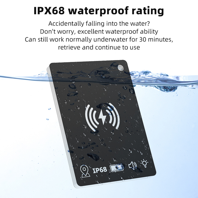 Creative Card Design Smart MINI Card Tracker Easy to Carry, Support IOS and Android, IX68 Waterproof