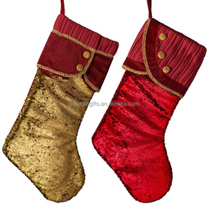 EAGLEGIFTS Vente en gros <span class=keywords><strong>Chaussette</strong></span> <span class=keywords><strong>de</strong></span> Noël géante 46 cm tricotée et brodée, pour sublimation, fantaisie, élégante, argentée, avec clochette et fourrure, pour enfants - Product Image 6