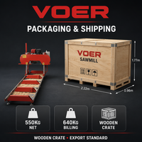 Scierie mobile robuste VOER, lame à bande de 3,27 m, poids de 550 kg, coupe-bois industriel pour la construction d'infrastructure