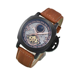 Montre mécanique pour homme, boîtier carré de 30 mm, cadran saphir, bracelet en cuir, automatique, résistante à l'eau 10 m, style business tendance - Product Image 5