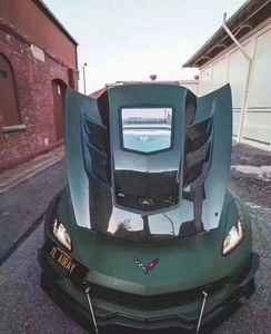 Capó de Fibra de Carbono con Cristal Transparente Negro, Incluye Pernos para Chevrolet <span class=keywords><strong>Corvette</strong></span> <span class=keywords><strong>C7</strong></span> 2014-2019 Estilo Z06/<span class=keywords><strong>ZR1</strong></span> - Product Image 3