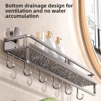 Étagère de salle de bain moderne minimaliste en aluminium pliable à ventouse, sans perçage ni clouage, rangement mural pour toilettes et lavabo