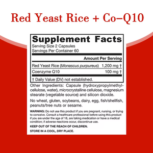 Cápsulas de Arroz de Levadura Roja con COQ10 de Marca Propia, Mejoran la Salud del Corazón, Sin GMO, 120 Cápsulas Vegetales con Coenzima Q10 - Product Image 2
