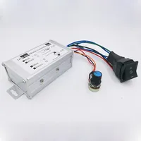 Contrôleur de vitesse de moteur PWM DC 9-60V 20A avec interrupteur marche/arrêt, boîtier de protection, module régulateur