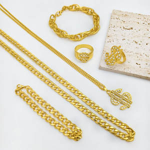 Collana a catena grande in plastica dorata, spessa, alla moda, per performance e discoteca, stile ricco, all'ingrosso Europa America - Product Image 4