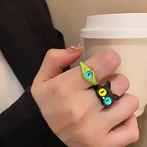 Lindo pequeño monstruo nuevo anillo pareja novias anillo niños regalo anillo de dibujos animados - Product Image 6