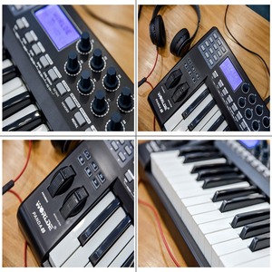 WORLDE PANDA49 Controlador de teclado <span class=keywords><strong>MIDI</strong></span> <span class=keywords><strong>USB</strong></span> de <span class=keywords><strong>49</strong></span> teclas portátil 8 almohadillas retroiluminadas coloridas RGB con cable <span class=keywords><strong>USB</strong></span> - Product Image 4