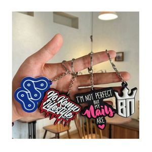 Personalized Promotional Soft Pvc logo 2D Rubber Gift <b>Key</b> <b>Chain</b> Custom logo Letter Pvc Keychain - Product Image 1