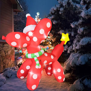 Nouveau chien rouge gonflable de Noël avec décor extérieur animé de lumières LED intégrées pour la cour de vacances - Product Image 1