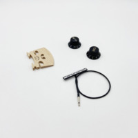 Set de Accesorios para Violín: Captador de Audio de 2.5mm, Varilla de Captación, Puente Inferior de Arce, Perilla de Volumen y Tapa Negra para Violín