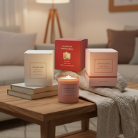 Boîte d'emballage personnalisée pour pots de bougies de couleur arbitraire avec logo, boîte cadeau en papier kraft pour bougies, boîte pliante