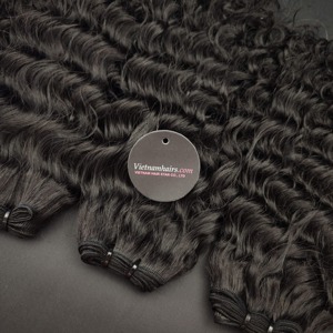 Extensions de cheveux humains vierges vietnamiens 100% naturels, tissage Genius, Remy, double trame, noir naturel - Product Image 5
